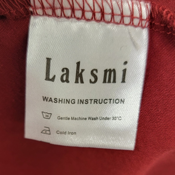 Laksmi Women's Lightweight A Line Dress Cap Sleeve Solid Maroon Size X-Large NWT - Picture 3 of 7